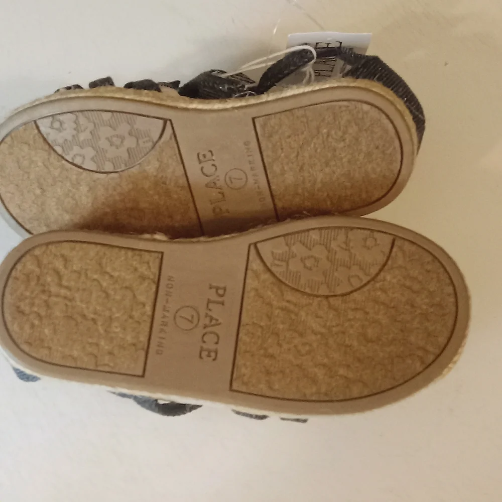 Girls Denim Flower Gladiator Sandal Toddler Size 7 {The Childrens Place} NWT
